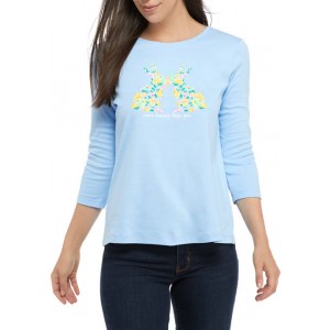Kim Rogers® Petite 3/4 Sleeve Graphic T-Shirt