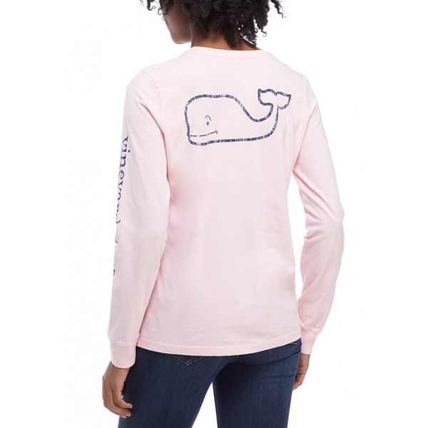 Vineyard Vines Women's Long Sleeve Vintage Whale Graphic Pocket T-Shirt