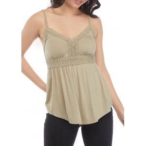 American Rag Women's Molded Cup Lace Trim Camisole