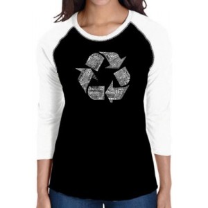 LA Pop Art Raglan Baseball Word Art T-Shirt - 86 Recyclable Products 