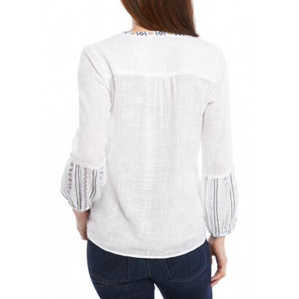 New Directions® Women's Embroidered Long Sleeve Tunic
