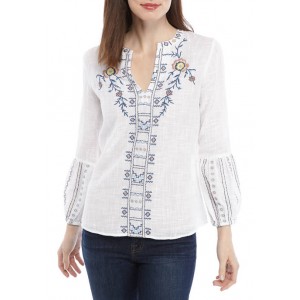 New Directions® Women's Embroidered Long Sleeve Tunic 