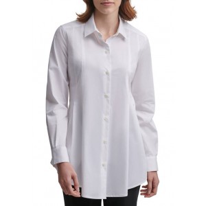 Donna Karan Women's Long Sleeve Pleated Shirt