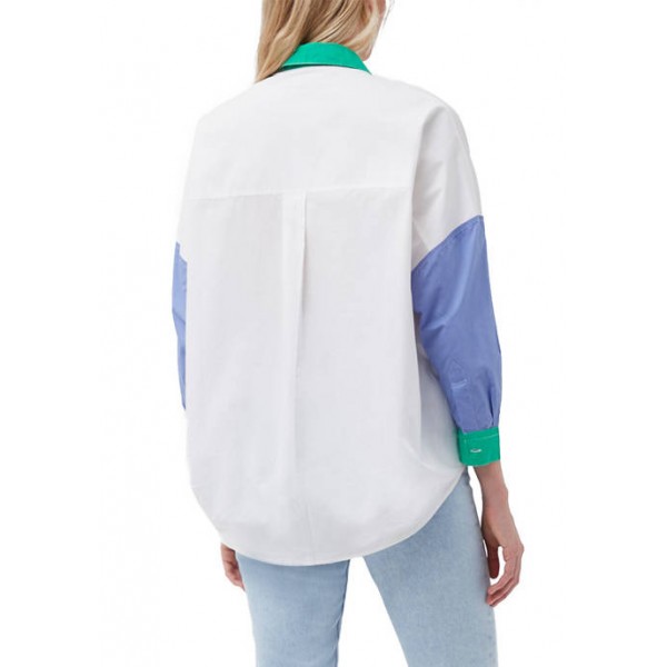 French Connection Roll Tab Color Block Collared Shirt