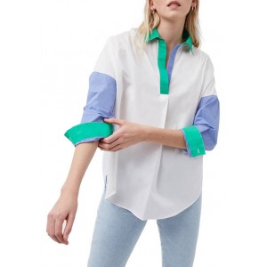 French Connection Roll Tab Color Block Collared Shirt