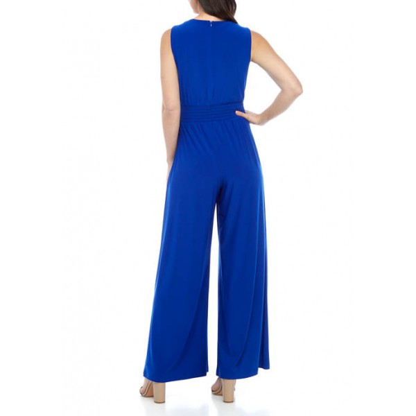 Vince Camuto Women's Jersey Shirring Wrap Front Jumpsuit