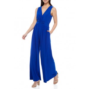 Vince Camuto Women's Jersey Shirring Wrap Front Jumpsuit