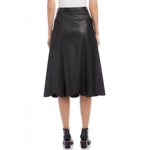 Karen Kane Women's Faux Leather Midi Skirt