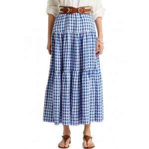 Lauren Ralph Lauren Gingham Linen Maxi Skirt