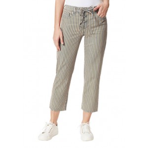 Frayed High Rise Straight Cropped Pants