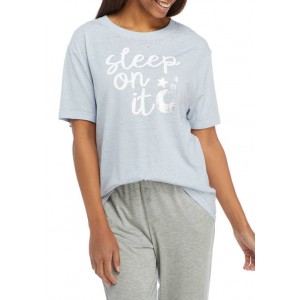 Fifth Sun Short Sleeve Sleep On It Graphic Sleep Shirt 