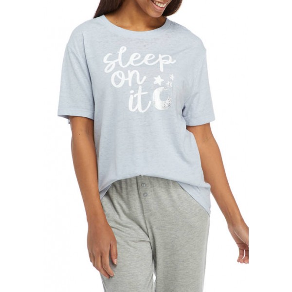 Fifth Sun Short Sleeve Sleep On It Graphic Sleep Shirt