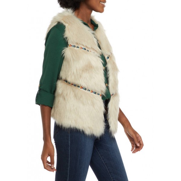 New Directions® Women's Fur Vest with Tonal Details