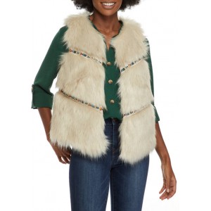 New Directions® Women's Fur Vest with Tonal Details 