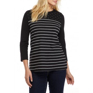 Kim Rogers® Women's 3/4 Sleeve Placed Print T-Shirt 