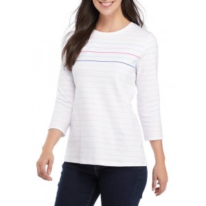 Kim Rogers® Women's 3/4 Sleeve Placement Print Top 