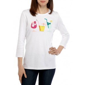 Kim Rogers® Women's Perfectly Soft 3/4 Sleeve Crew Neck T-Shirt 