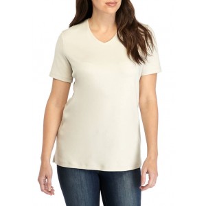 Kim Rogers® Women's Perfectly Soft Short Sleeve V-Neck T-Shirt 