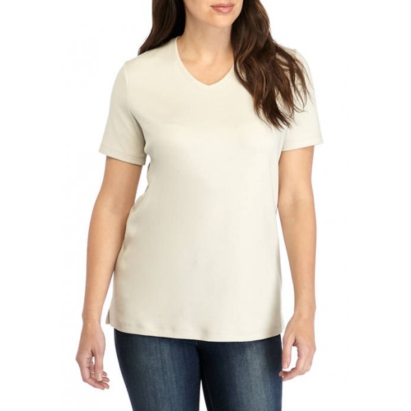 Kim Rogers® Women's Perfectly Soft Short Sleeve V-Neck T-Shirt
