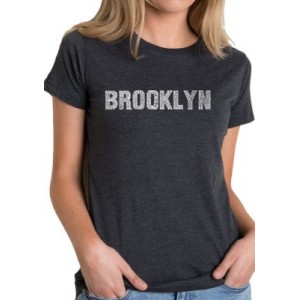 LA Pop Art Premium Blend Word Art T-Shirt - Brooklyn Neighborhoods 