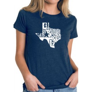 LA Pop Art Premium Blend Word Art T-Shirt - Everything is Bigger in Texas