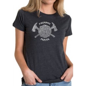 LA Pop Art Premium Blend Word Art T-Shirt - Fireman's Prayer 