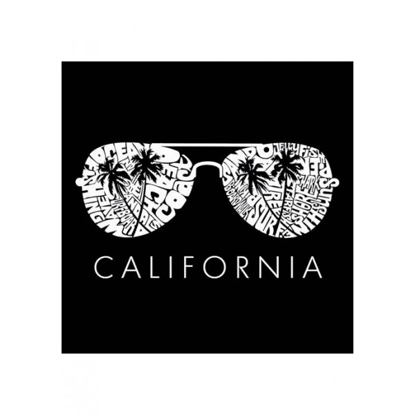 LA Pop Art Women's Word Art Graphic T-Shirt - California Shades
