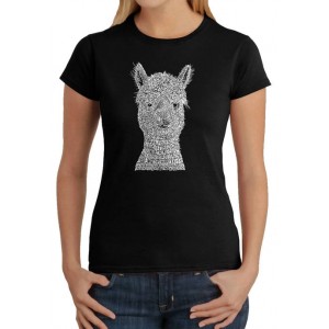 LA Pop Art Women's Word Art T-Shirt - Alpaca 