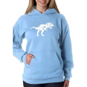 LA Pop Art Word Art Hooded Sweatshirt - Tyrannosaurus Rex 