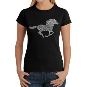 LA Pop Art Word Art T-Shirt - Horse Breeds