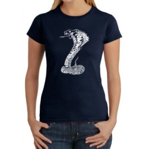 LA Pop Art Word Art T-Shirt - Types of Snakes 