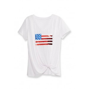 Liberty Park Women's USA 2 Way Sequin T-Shirt 