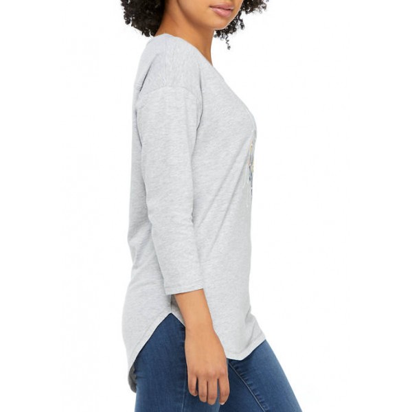 New Directions® Studio Women's 3/4 Sleeve Joyful Graphic T-Shirt