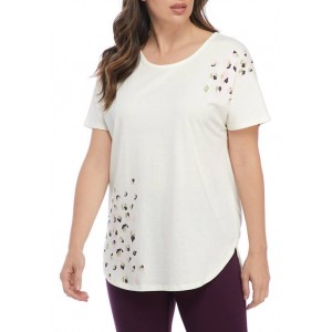 New Directions® 	 Studio Women's Dolman Sleeve Animal Printed T-Shirt 