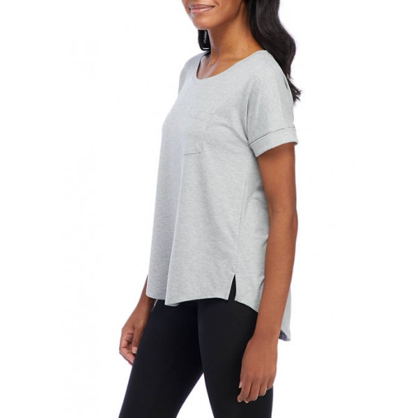 New Directions® Studio Women's Short Dolman Sleeve Chest Pocket T-Shirt