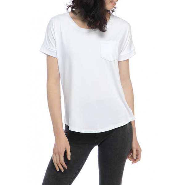 New Directions® Studio Women's Short Dolman Sleeve Chest Pocket T-Shirt