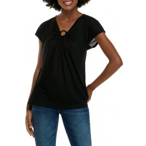 New Directions® Women's Short Sleeve Ring T-Shirt 