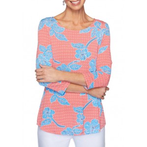 Ruby Rd Women's Must Haves Puff Print Knit Top 