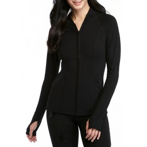 Jessica Simpson The Warm Up Jet Black Fitted Jacket