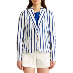 Lauren Ralph Lauren Women's Striped Cotton Twill Blazer