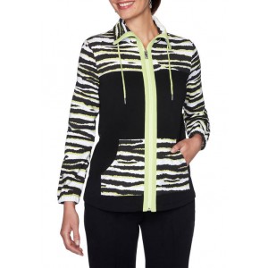 Ruby Rd Women's In The Limelight Black Zebra Jacket