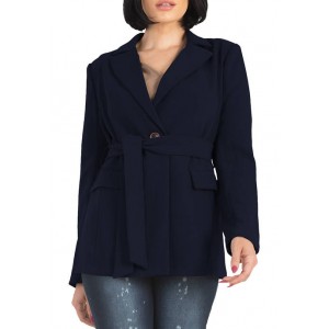 Standards and Practices Women's Crepe Gina Solid Wrap Blazer 