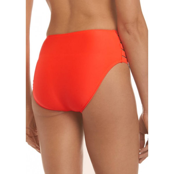 Cabana by Crown & Ivy™ Hot Red Strappy High Waist Swim Bottoms