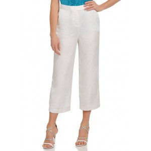 DKNY Washer Satin Cropped Wide Leg Pants 
