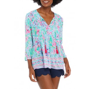 Lilly Pulitzer® Women's 3/4 Flare Sleeve Printed Split Neck Tunic