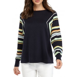 Vince Camuto Women's Stripe Color Block Dolman Sweater