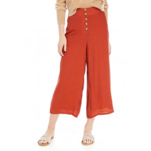 New Directions® Women's Wide Leg Button Front Cropped Pants