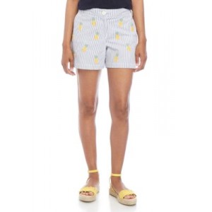 Crown & Ivy™ 5 in Embroidered Shorts 