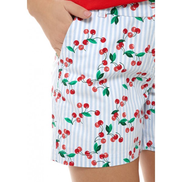 Crown & Ivy™ 5 Inch Cherry Yarn Dyed Shorts