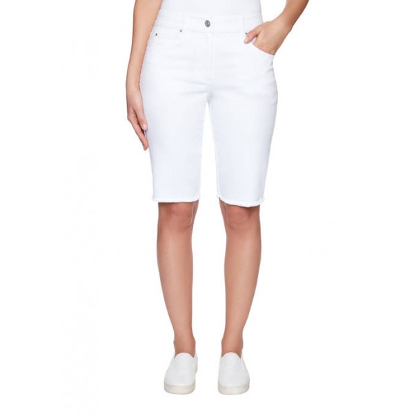 Ruby Rd Women's Classic Fly Front White Denim Shorts